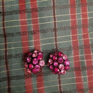 WEISS Rhinestone Earrings And Brooch Ser